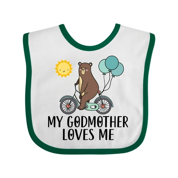 Inktastic My Godmother Loves Me Bear Boys or Girls Baby Bib