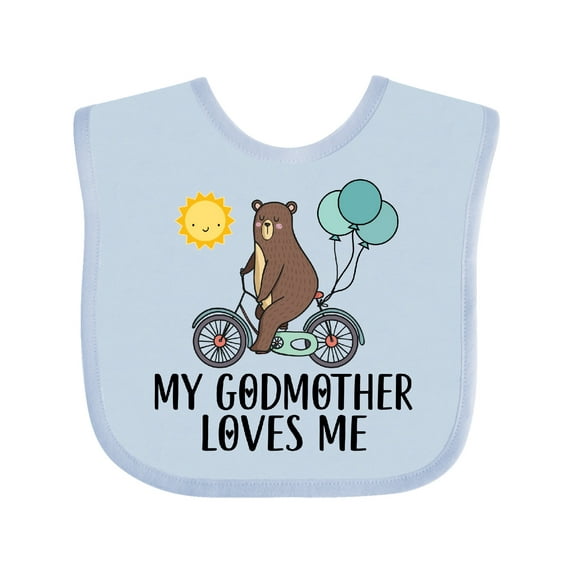 Inktastic My Godmother Loves Me Bear Boys or Girls Baby Bib