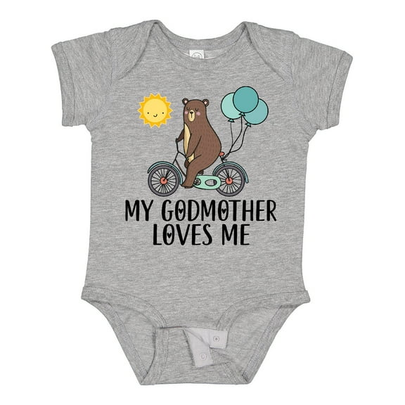 Inktastic My Godmother Loves Me Bear Boys or Girls Baby Bodysuit