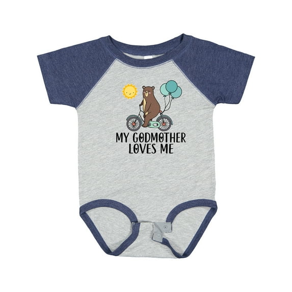 Inktastic My Godmother Loves Me Bear Boys or Girls Baby Bodysuit