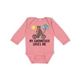thumbnail image 1 of Inktastic My Godmother Loves Me Bear Boys or Girls Long Sleeve Baby Bodysuit, 1 of 5
