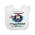 thumbnail image 1 of Inktastic My Godmother Loves Me Boys Boys Baby Bib, 1 of 4