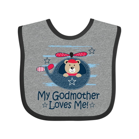Inktastic My Godmother Loves Me Boys Boys Baby Bib