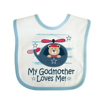 Inktastic My Godmother Loves Me Boys Boys Baby Bib