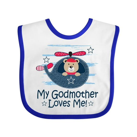 Inktastic My Godmother Loves Me Boys Boys Baby Bib