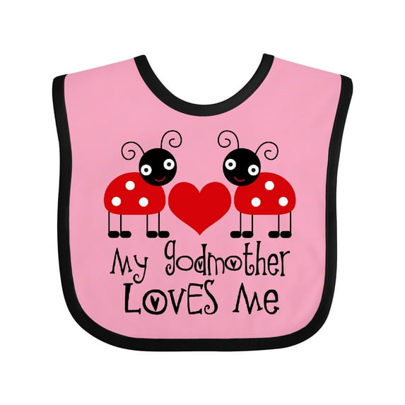 Inktastic My Godmother Loves Me Boys or Girls Baby Bib
