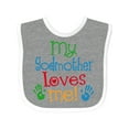 thumbnail image 1 of Inktastic My Godmother Loves Me Boys or Girls Baby Bib, 1 of 4