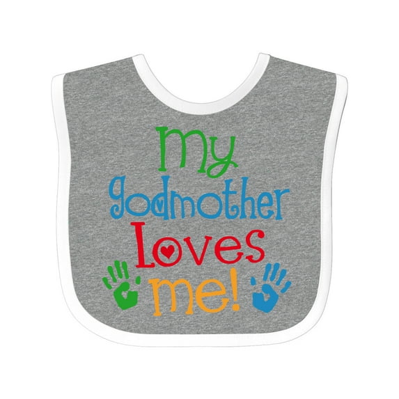 Inktastic My Godmother Loves Me Boys or Girls Baby Bib