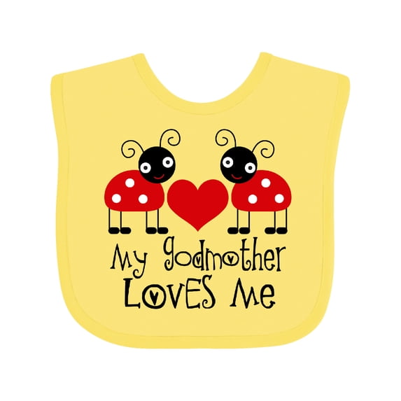 Inktastic My Godmother Loves Me Boys or Girls Baby Bib