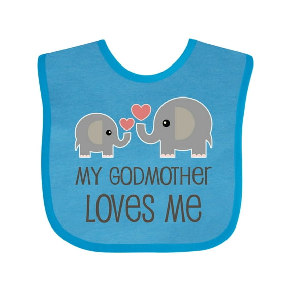 Inktastic My Godmother Loves Me Boys or Girls Baby Bib