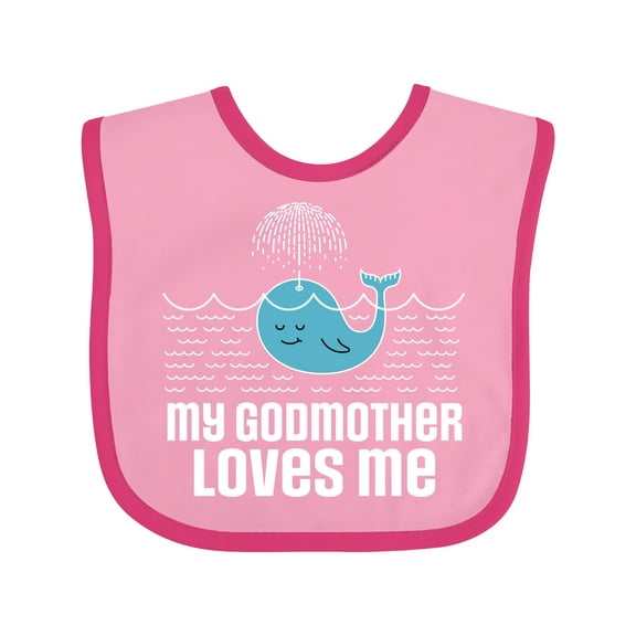 Inktastic My Godmother Loves Me Boys or Girls Baby Bib