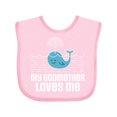 thumbnail image 1 of Inktastic My Godmother Loves Me Boys or Girls Baby Bib, 1 of 4