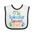 thumbnail image 1 of Inktastic My Godmother Loves Me Boys or Girls Baby Bib, 1 of 4
