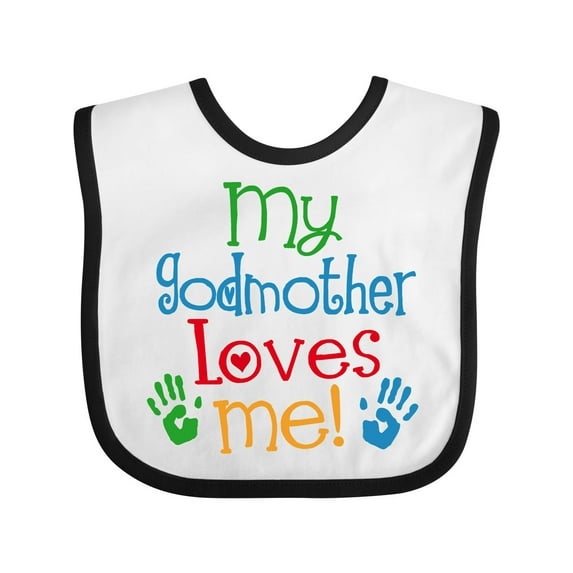 Inktastic My Godmother Loves Me Boys or Girls Baby Bib