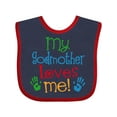thumbnail image 1 of Inktastic My Godmother Loves Me Boys or Girls Baby Bib, 1 of 4