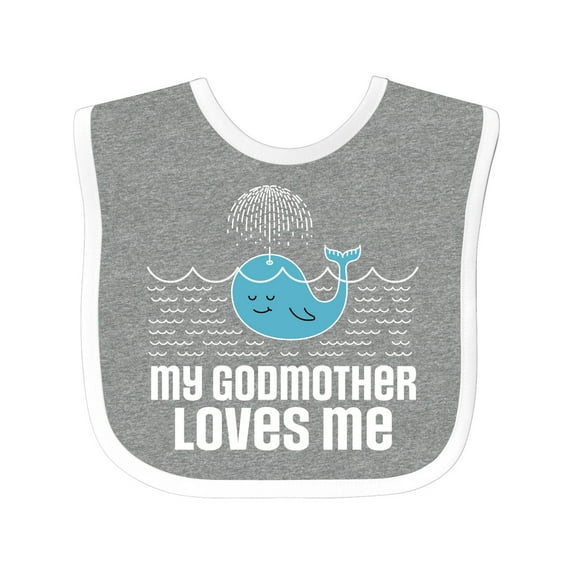 Inktastic My Godmother Loves Me Boys or Girls Baby Bib