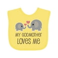 thumbnail image 1 of Inktastic My Godmother Loves Me Boys or Girls Baby Bib, 1 of 4