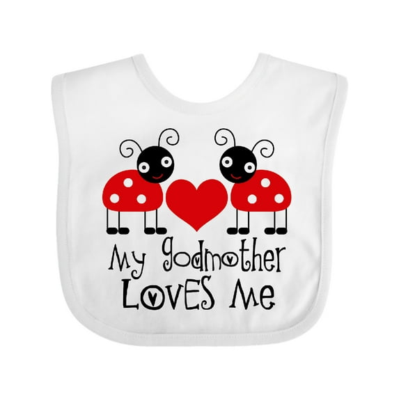 Inktastic My Godmother Loves Me Boys or Girls Baby Bib