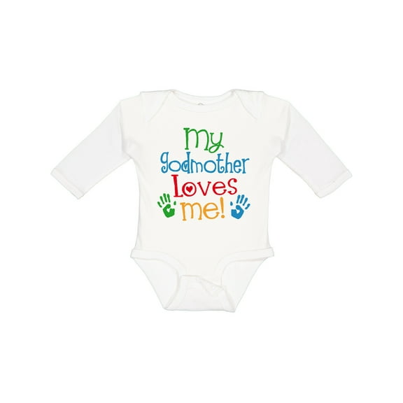 Inktastic My Godmother Loves Me Boys or Girls Long Sleeve Baby Bodysuit