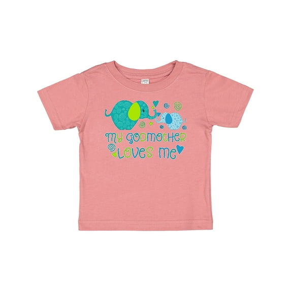 Inktastic My Godmother Loves Me Cute Elephants Boys or Girls Baby T-Shirt