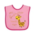 thumbnail image 1 of Inktastic My Godmother Loves Me- Cute Giraffe Boys or Girls Baby Bib, 1 of 4