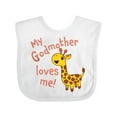 thumbnail image 1 of Inktastic My Godmother Loves Me- Cute Giraffe Boys or Girls Baby Bib, 1 of 4