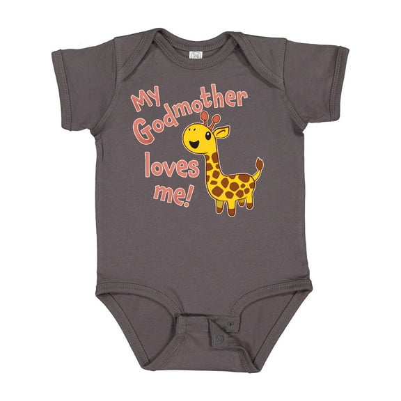Inktastic My Godmother Loves Me- Cute Giraffe Boys or Girls Baby Bodysuit