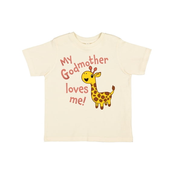 Inktastic My Godmother Loves Me Cute Giraffe Boys or Girls Toddler T-Shirt