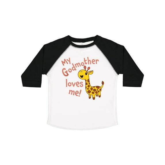 Inktastic My Godmother Loves Me Cute Giraffe Boys or Girls Toddler T-Shirt