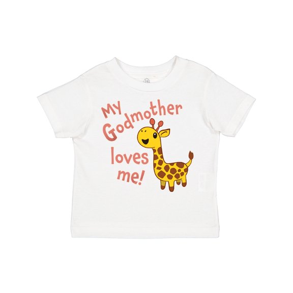 Inktastic My Godmother Loves Me Cute Giraffe Boys or Girls Toddler T-Shirt