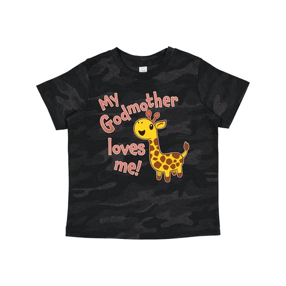 Inktastic My Godmother Loves Me Cute Giraffe Boys or Girls Toddler T-Shirt