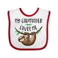 thumbnail image 1 of Inktastic My Godmother Loves Me Cute Sloth and Baby Boys or Girls Baby Bib, 1 of 4