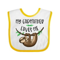 Inktastic My Godmother Loves Me Cute Sloth and Baby Boys or Girls Baby Bib