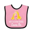 thumbnail image 1 of Inktastic My Godmother Loves Me Giraffe Boys or Girls Baby Bib, 1 of 4
