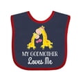 thumbnail image 1 of Inktastic My Godmother Loves Me Giraffe Boys or Girls Baby Bib, 1 of 4