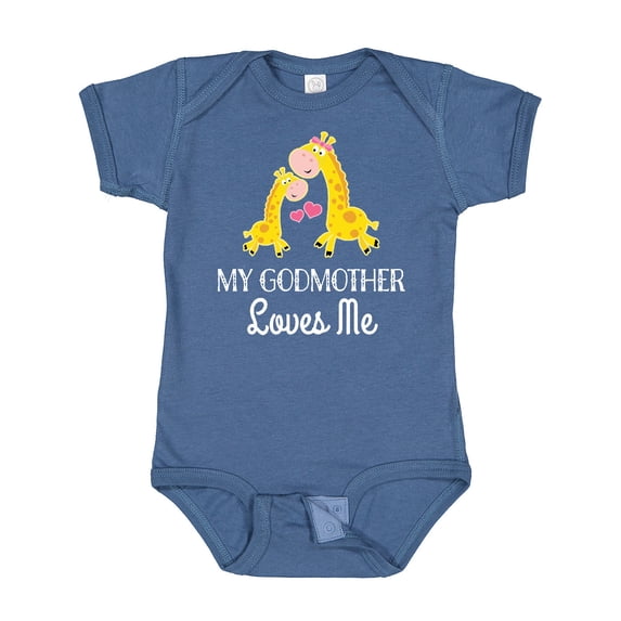 Inktastic My Godmother Loves Me Giraffe Boys or Girls Baby Bodysuit
