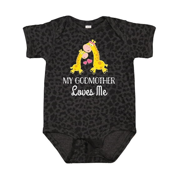 Inktastic My Godmother Loves Me Giraffe Boys or Girls Baby Bodysuit