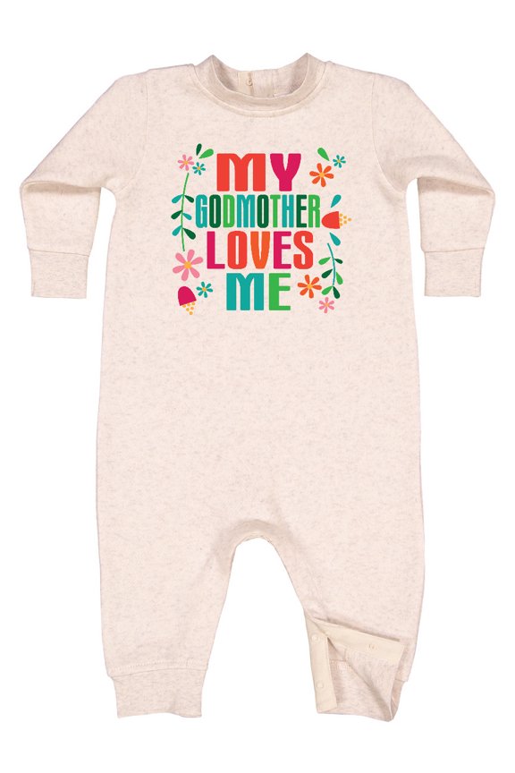My Godmother Loves Me Girls Baby Fleece Romper