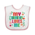thumbnail image 1 of Inktastic My Godmother Loves Me Girls Girls Baby Bib, 1 of 4