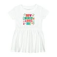 thumbnail image 1 of Inktastic My Godmother Loves Me Girls Girls Baby Dress, 1 of 5