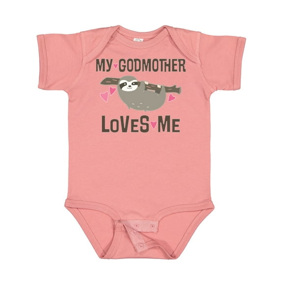 Inktastic My Godmother Loves Me Girls Sloth Girls Baby Bodysuit