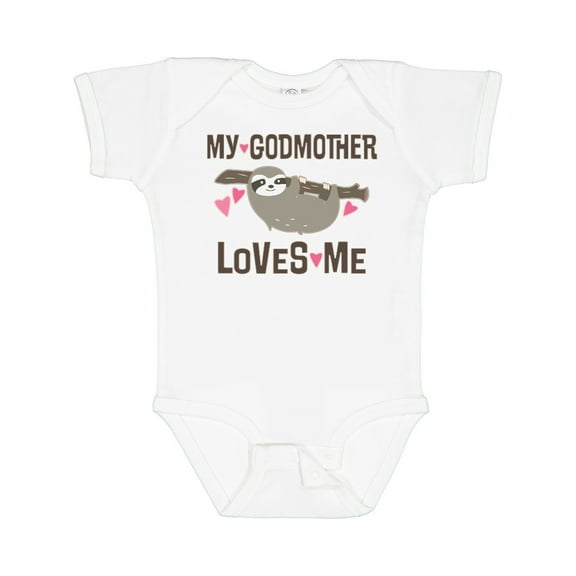 Inktastic My Godmother Loves Me Girls Sloth Girls Baby Bodysuit