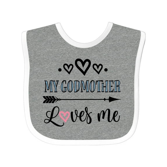 Inktastic My Godmother Loves Me Godchild Boys or Girls Baby Bib