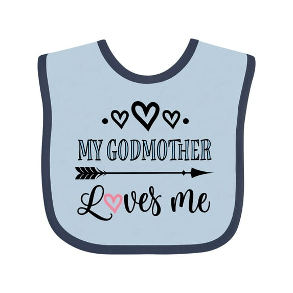 Inktastic My Godmother Loves Me Godchild Boys or Girls Baby Bib