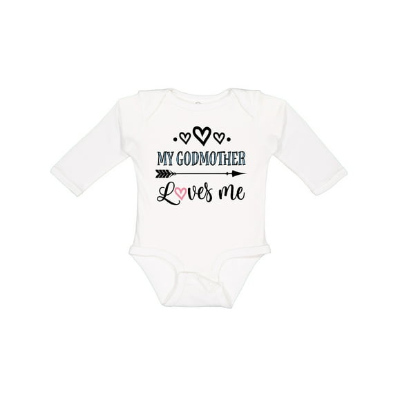 Inktastic My Godmother Loves Me Godchild Boys or Girls Long Sleeve Baby Bodysuit