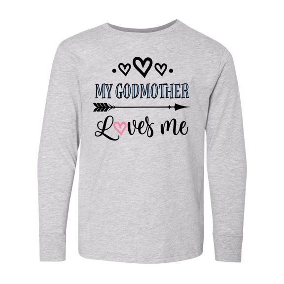 Inktastic My Godmother Loves Me Godchild Long Sleeve Youth T-Shirt