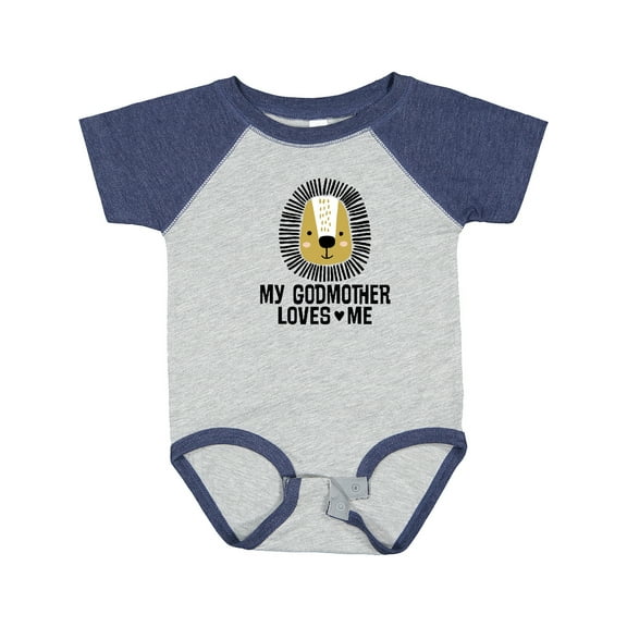 Inktastic My Godmother Loves Me Godson Lion Boys Baby Bodysuit