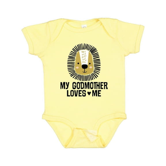 Inktastic My Godmother Loves Me Godson Lion Boys Baby Bodysuit