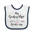 thumbnail image 1 of Inktastic My Godmother Loves Me Heart Godchild Boys or Girls Baby Bib, 1 of 4