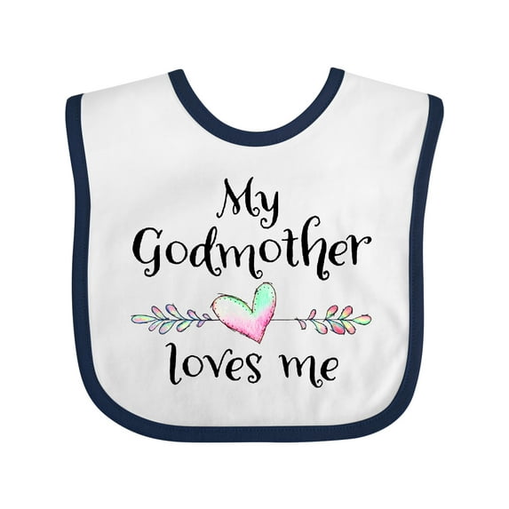 Inktastic My Godmother Loves Me Heart Godchild Boys or Girls Baby Bib
